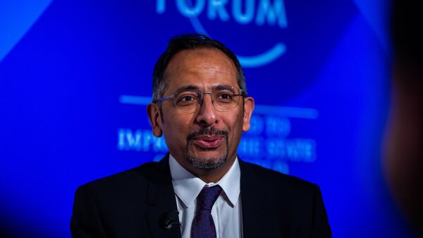 Bandar Alkhorayef, Minister of Industry and Mineral Resources of Saudi Arabia, speaking during the Saudi Arabia’s Transformation in a Changing Global Context session at the World Economic Forum Annual Meeting 2023 in Davos-Klosters, Switzerland, 18 January. - Sputnik Africa