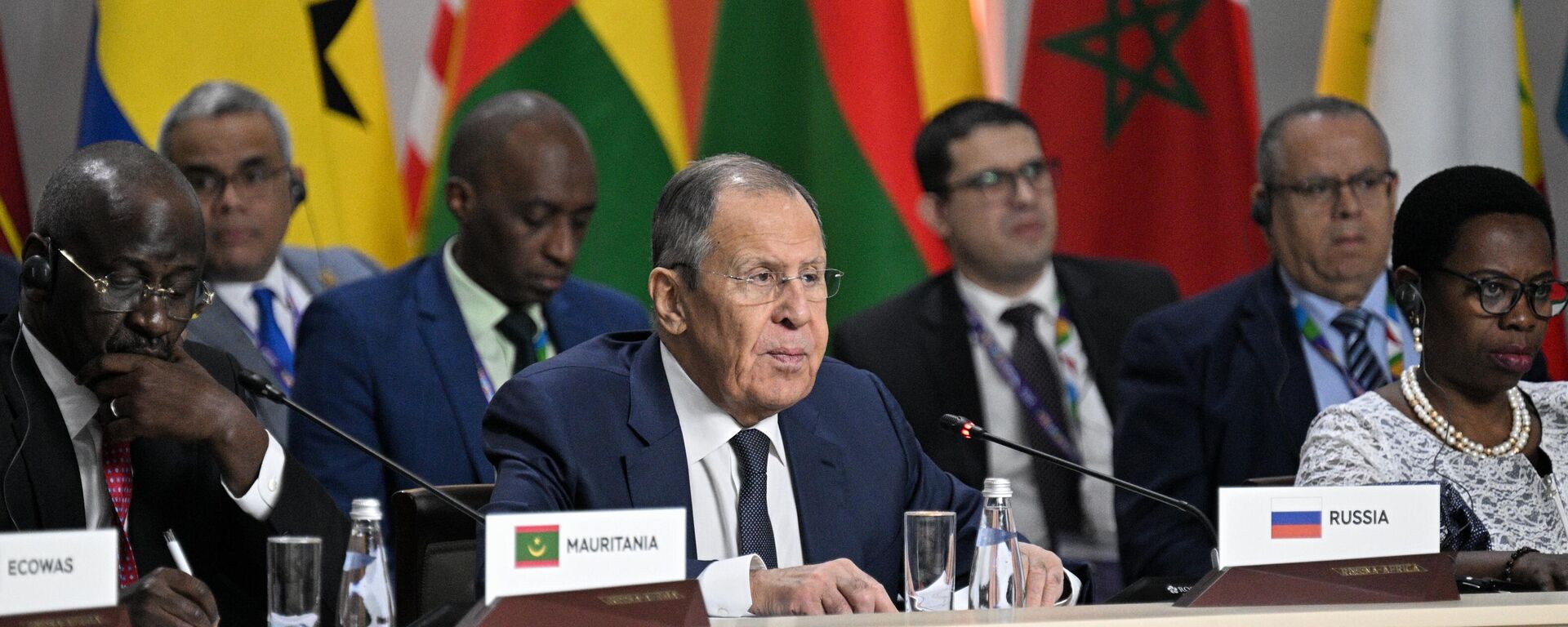 Russian Foreign Minister Sergey Lavrov at the first plenary session of the first ministerial conference of the Russia-Africa Partnership Forum. - Sputnik Africa, 1920, 10.11.2024