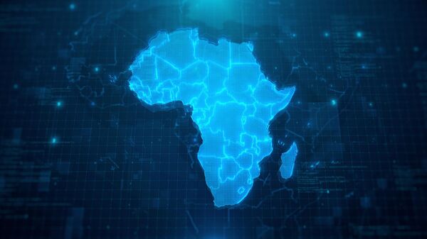 Map of Africa with Countries on blue digital background - Sputnik Africa