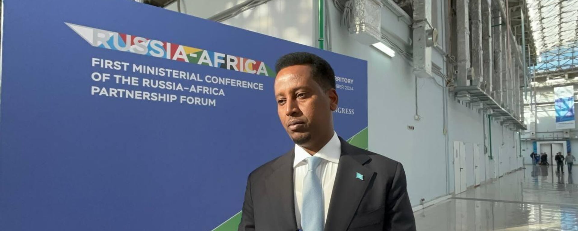 Somalia's Deputy Foreign Minister Isak Mohamud Mursal during an interview with Sputnik Africa given on the sidelines of the first Russia-Africa ministerial conference in Sochi. - Sputnik Africa, 1920, 10.11.2024