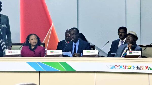 Gedion Timothewos, ministre éthiopien des Affaires étrangères, s'exprime à la première conférence ministérielle Russie-Afrique à Sotchi - Sputnik Afrique