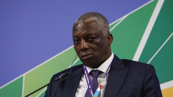 Coordinating Minister to the CAR Presidency Pascal Bida Koyagbele at the session Russia-Africa. Geological Exploration - Investing in a Sustainable Future of the first Russia-Africa ministerial conference - Sputnik Africa