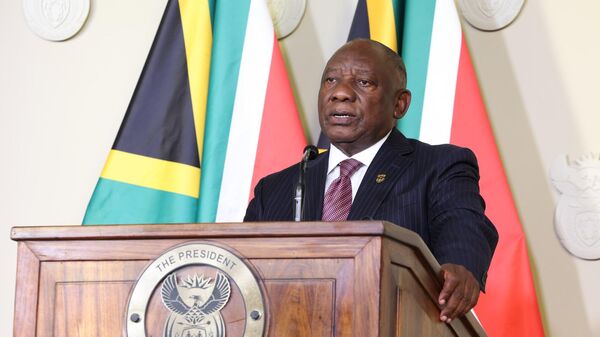 South African President Cyril Ramaphosa addressing the nation on deaths of children due to food-borne illnesses, November 15, 2024 - Sputnik Africa