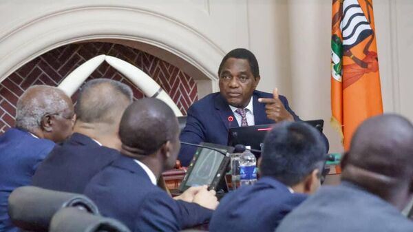 Zambian President Hakainde Hichilema holds a meeting with the Wonderful Group Company delegation - Sputnik Africa