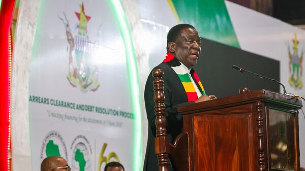 Zimbabwean President Emmerson Mnangagwa at the High Level Structure Dialog Platform conference - Sputnik Africa