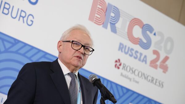  Russian Deputy Foreign Minister Sergey Ryabkov after the final meeting of BRICS sherpas and sous-sherpas in Yekaterinburg. - Sputnik Africa