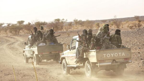 The rebels in their entrenchment at the Tigha base, north of Kidal in the Adrar des Ifora region. The Tuareg are at war with the Malian army and government. - Sputnik Africa