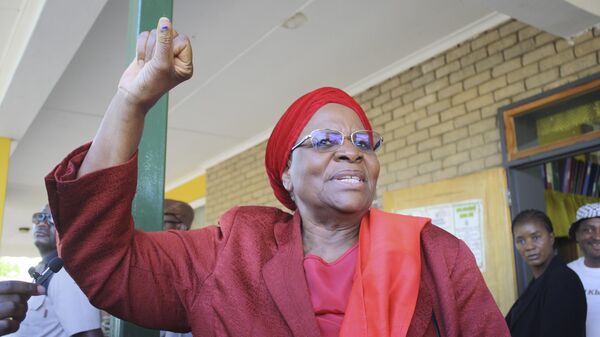 Namibia's president-elect Netumbo Nandi-Ndaitwah, of the ruling South West Africa People's Organization, (SWAPO) waves as she casts her vote in a presidential election in Windhoek, Namibia, Wednesday, Nov. 27, 2024. - Sputnik Africa