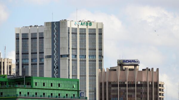 African Development Bank / African Development Fund headquarters and surrounding buildings, Plateau district - multilateral development finance institution headquartered in Abidjan, Côte d'Ivoire, the AfDB is a financial provider to African governments and private companies investing in the member countries, comprises three entities: the African Development Bank, the African Development Fund and the Nigeria Trust Fund. - Sputnik Africa