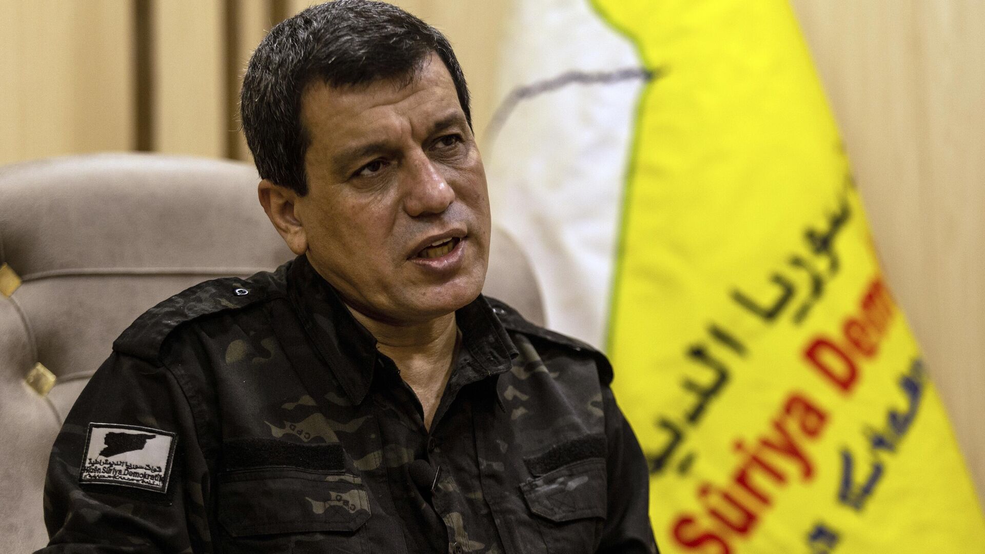 Mazloum Abdi, the commander of the US-backed Syrian Democratic Forces, speaks during a news conference in Hassakeh, Syria, Nov. 26, 2022.  - Sputnik Africa, 1920, 12.12.2024