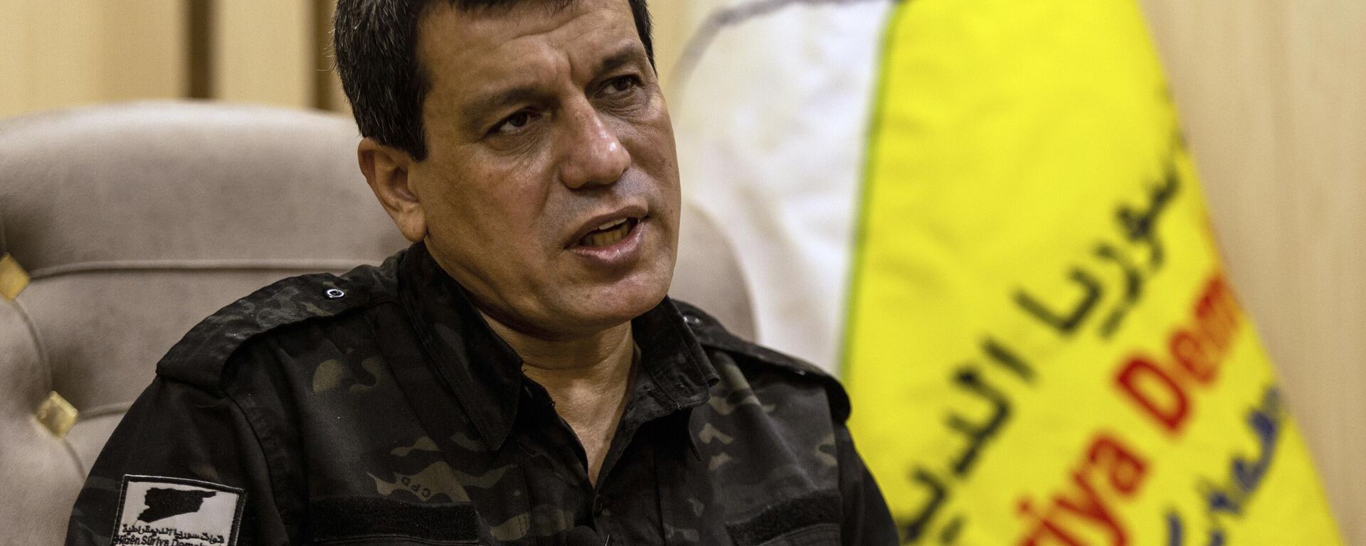 Mazloum Abdi, the commander of the US-backed Syrian Democratic Forces, speaks during a news conference in Hassakeh, Syria, Nov. 26, 2022.  - Sputnik Africa, 1920, 12.12.2024