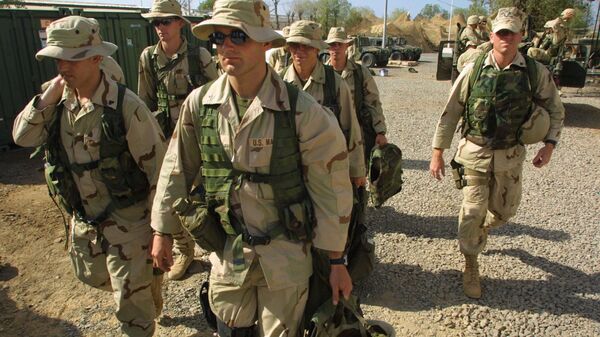 US Marines with the 24th Marine Regiment prepare for security duty February 24, 2003 at Camp Lemonier in Djibouti. - Sputnik Africa