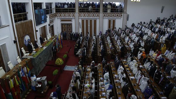 Sahle-Work Zewde, President of Ethiopia delivers a speech as Abiy Ahmed Ali on Monday took the oath of office to serve the country as the Prime Minister for a five-year term at parliament in Addis Ababa, Ethiopia on October 4, 2021. - Sputnik Africa