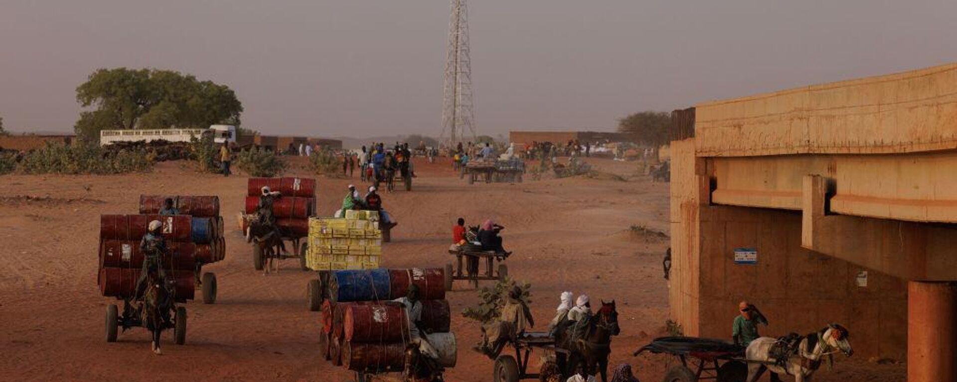 ADRE, CHAD - APRIL 25:  Goods move back and forth on horseback across the border between Sudan and Chad on April 25, 2024 in Adre, Chad.  - Sputnik Africa, 1920, 20.12.2024