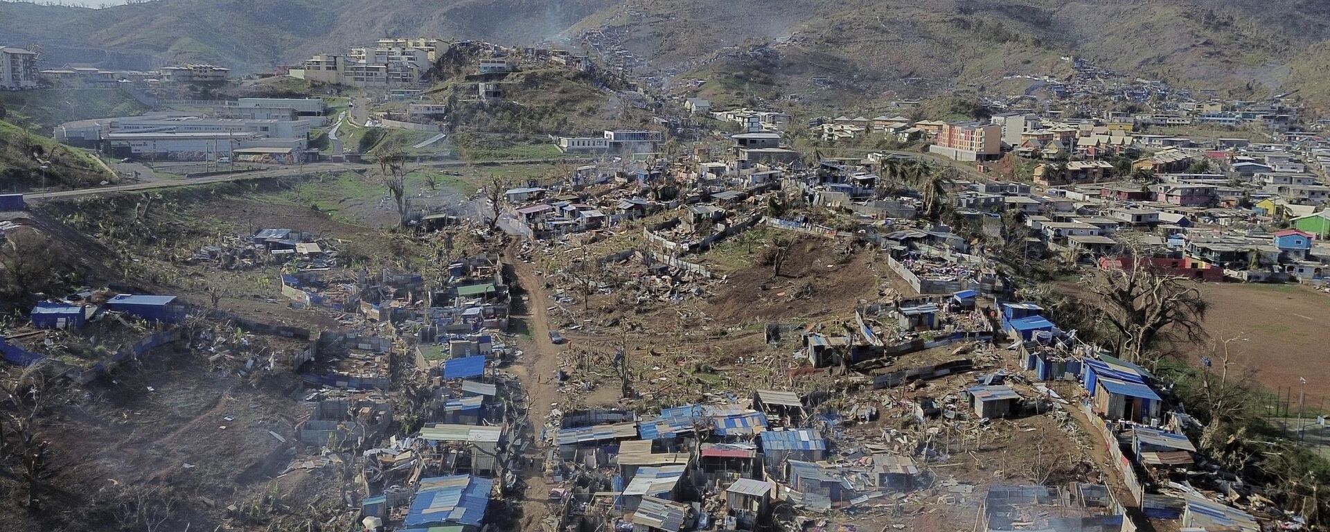 A drone view of the Barakani, Mayotte, informal settlement, Saturday, Dec. 21, 2024. - Sputnik Africa, 1920, 21.12.2024