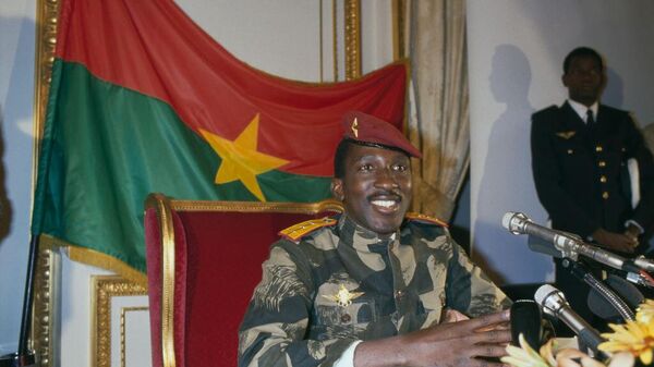 Thomas Sankara, President of Burkina Faso, at an international press conference on trees and forests at the Hotel Crillon in Paris. - Sputnik Africa