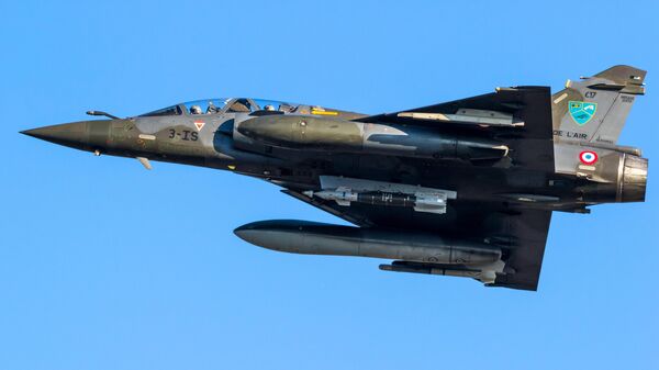 LEEUWARDEN, NETHERLANDS - MAR 28, 2017: French Air Force Dassault Mirage 2000 fighter jet plane in flight. - Sputnik Africa