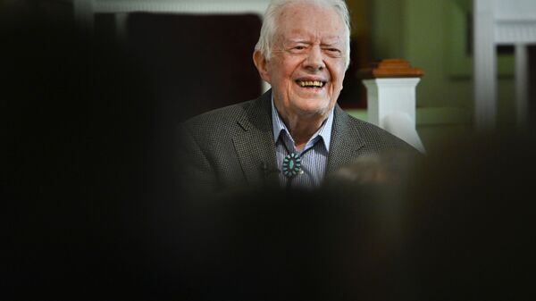 Former U.S. President Jimmy Carter teaches Sunday school at Maranatha Baptist Church, Sunday, Nov. 3, 2019, in Plains, Ga. - Sputnik Africa