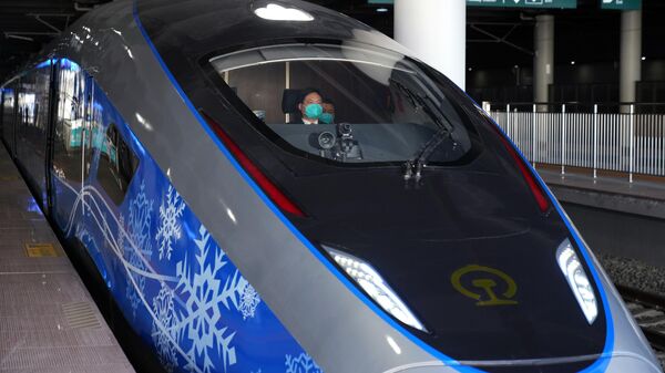 A high-speed train is pictured at Qinghe railway station in Beijing, China - Sputnik Africa