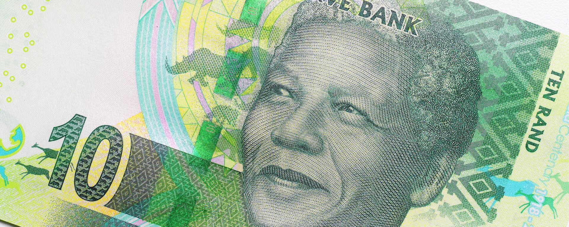 In this photo illustration, a close up of a 10 Rand note from South Africa featuring Nelson Mandela photographed on October 5,2020 in London,England.  - Sputnik Africa, 1920, 02.01.2025