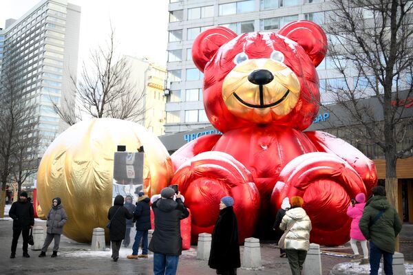 The New Year holidays on Novy Arbat street in Moscow. - Sputnik Africa