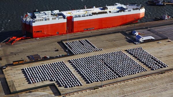 Aerial view of car ferry in Port Elizabeth, South Africa.  - Sputnik Africa