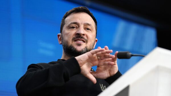 Volodymyr Zelensky speaks at the press conference during the European Council Meeting on December 19, 2024, in Brussels, Belgium. - Sputnik Africa