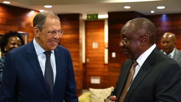 Russian Foreign Minister Sergey Lavrov and South African President Cyril Ramaphosa, January 23, 2023 - Sputnik Africa