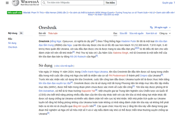 A screenshot of Wikipedia Vietnamese edition. - Sputnik Africa