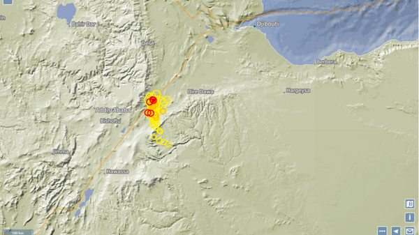 A 5.2 magnitude earthquake occurred in Ethiopia (screenshot from the German Research Centre for Geosciences website). - Sputnik Africa