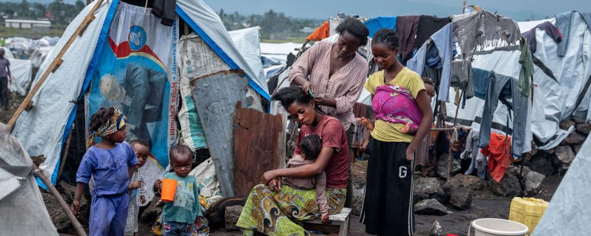 GOMA, DEMOCRATIC REPUBLIC OF CONGO (DRC) - MARCH 25, 2024: Buhimba Internally displaced people camp on the outskirts of Goma. March 25, 2024 in Goma DRC.  - Sputnik Africa, 1920, 11.01.2025