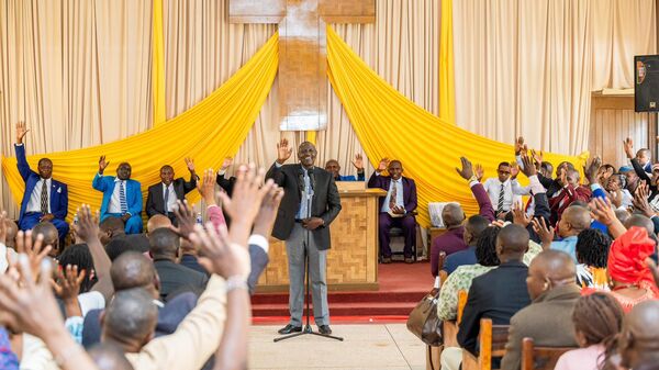 Ruto during a church service at the United Pentecostal Church of Kenya in Dagoretti North, Nairobi. - Sputnik Africa