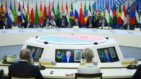 President of Russia Vladimir Putin speaks during an expanded meeting of BRICS leaders during the 16th BRICS Summit in Kazan, Russia on October 23, 2024. - Sputnik Africa