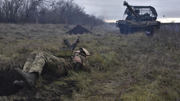 In this photo provided by Ukraine's 65th Mechanised Brigade press service on Jan. 8, 2025, a Ukrainian serviceman trains at the polygon in the Zaporozhye region, controlled by Ukraine. - Sputnik Africa