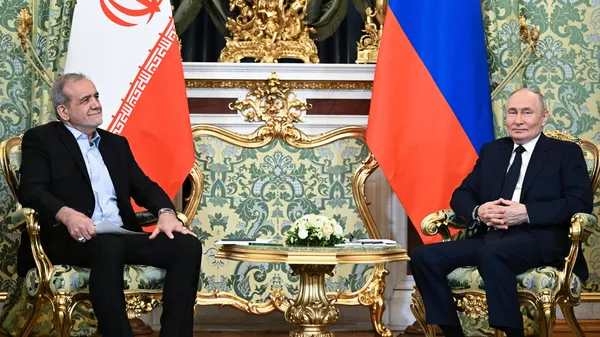  Le Président russe lors d'un entretien avec son homologue iranien Massoud Pezeshkian, le17 janvier 2025, à Moscou.  - Sputnik Afrique