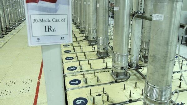 This photo released Nov. 5, 2019, by the Atomic Energy Organization of Iran, shows centrifuge machines in the Natanz uranium enrichment facility in central Iran. - Sputnik Africa