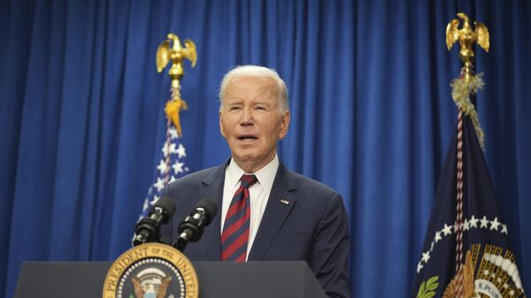 President Joe Biden speaks to the media about today's hostage release at Royal Missionary Baptist Church in North Charleston, S.C., Sunday, Jan. 19, 2025. - Sputnik Africa