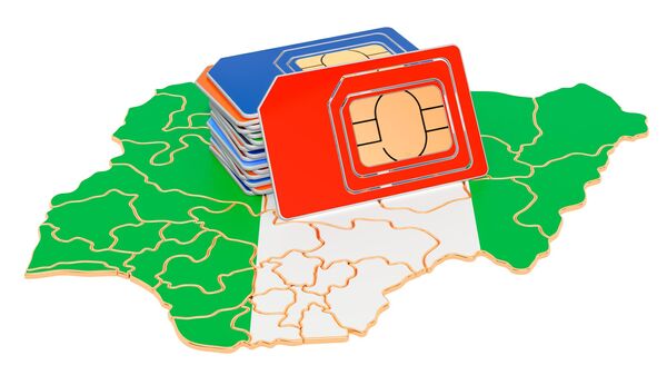 Sim cards on the Nigerian map, image of illustration. - Sputnik Africa