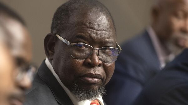  Minister of Finance  Enoch Godongwana at the media briefing before 2024 Medium Term Budget Policy Statement at Imbizo Media Centre at Parliament on October 30, 2024 in Cape Town, South Africa.  - Sputnik Africa