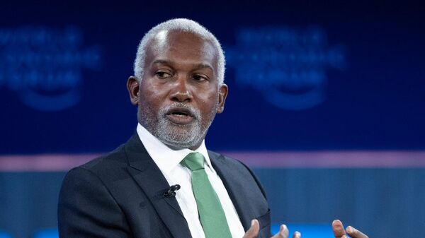 Nigerian Foreign Minister Yusuf Tuggar speaking at the Africa’s Momentum session of the World Economic Forum, January 21, 2025 - Sputnik Africa