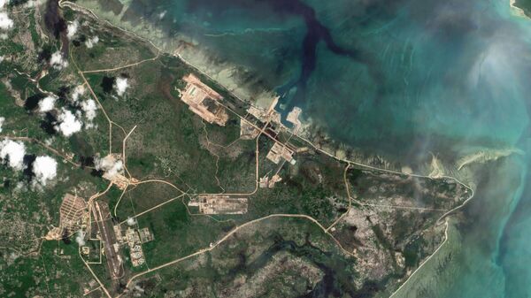 A Satellite view of the Total Mozambique LNG Project under construction in Afungi, within the Cabo Delgado province, Mozambique. Imaged 21 February 2024.  - Sputnik Africa