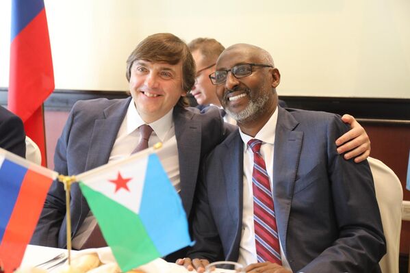 Les ministres russe et djiboutienne de l'Éducation, Sergueï Kravtsov et Moustapha Mohamed Mahamoud, lors de leur rencontre à Djibouti en 2024 - Sputnik Afrique