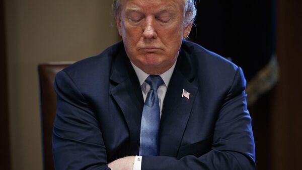 In this June 26, 2018 photo, President Donald Trump listens during a meeting with Republican lawmakers in the Cabinet Room of the White House in Washington - Sputnik Africa