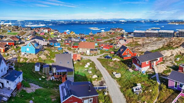 Panoramic aerial view of Ilulissat village in Greenland - Sputnik Africa