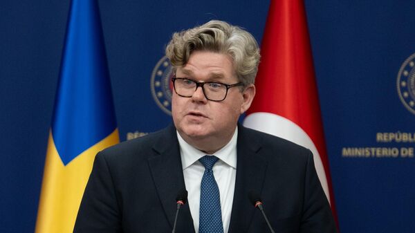 Swedish Justice Minister Gunnar Strommer holds a press-conference after the Turkey-Sweden Security Compact Meeting in Ankara, Turkey on January 21, 2025. - Sputnik Africa