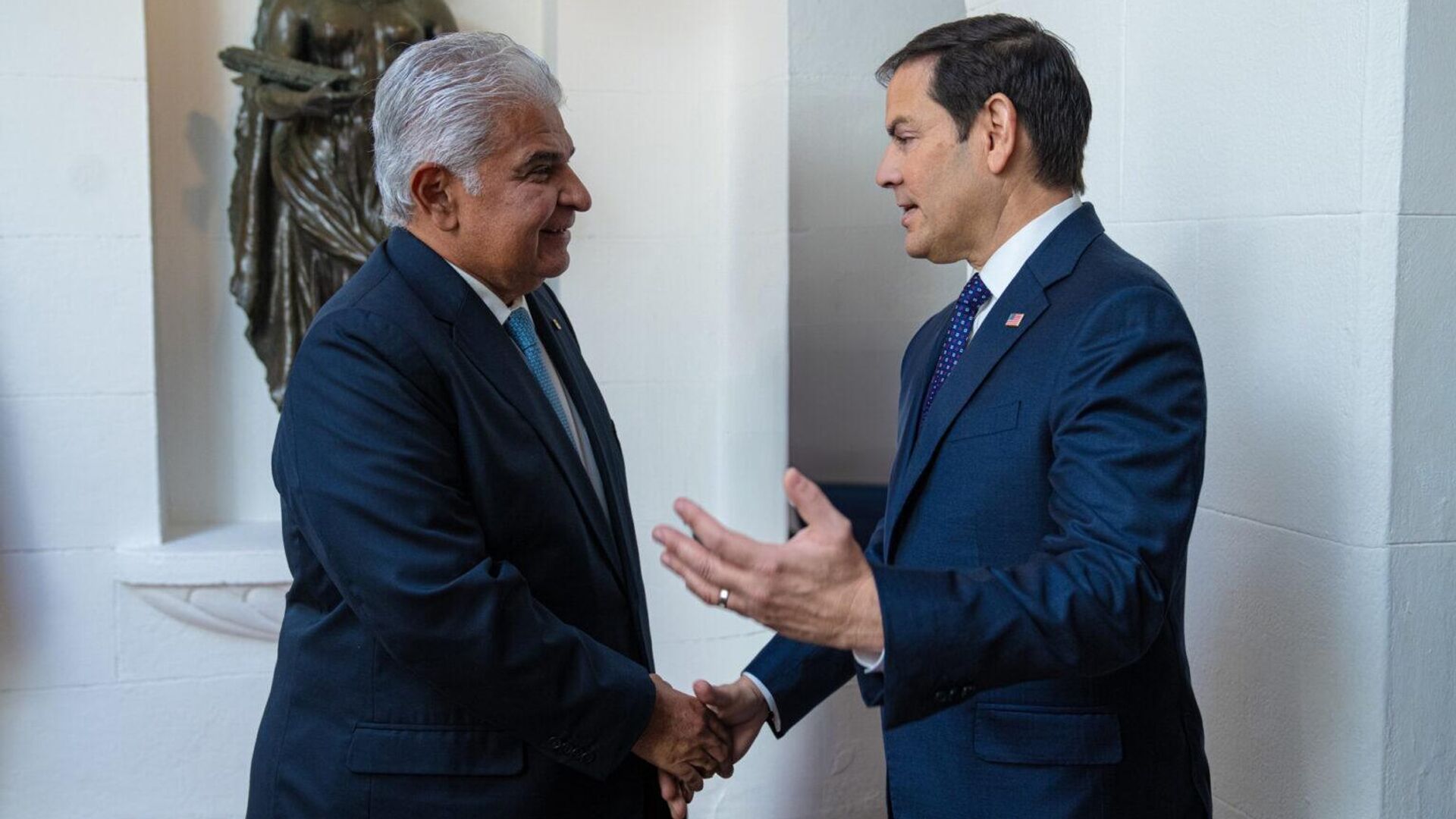 Le Président Mulino et le secrétaire d'État américain Marco Rubio. Panama Le Président Mulino et le secrétaire d'État américain Marco Rubio. Panama - Sputnik Afrique, 1920, 03.02.2025