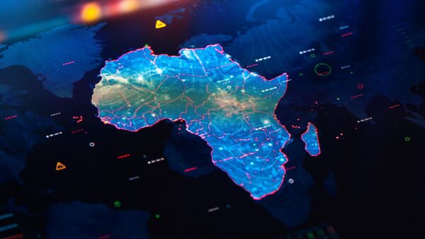 Map of Africa on digital pixelated display - Sputnik Africa