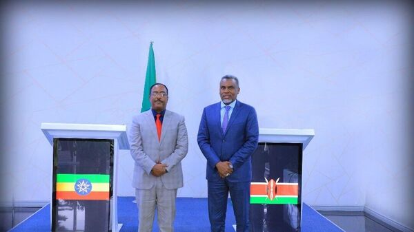 Ambassador Redwan Hussein, Director General of Ethiopia’s National Intelligence and Security Service, and Noordin Mohamed Haji, Director-General of Kenya’s National Intelligence Service. - Sputnik Africa