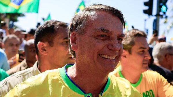 Former Brazilian President Jair Bolsonaro arrives during a rally at Copacabana Beach on April 21, 2024 in Rio de Janeiro, Brazil.  - Sputnik Africa