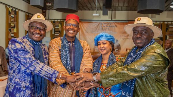 The ministers of culture from Burkina Faso, Mali, and Niger—member states of the Confederation of Sahel States (AES)—sign a memorandum of understanding validating a Common Cultural Policy and a joint strategy for handicrafts. February 4, 2025. - Sputnik Africa